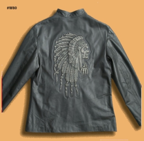 Embossed Leather Jacket - OOIDA